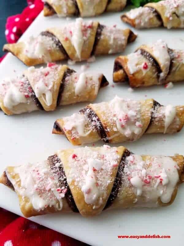 close up of Nutella roll-ups 