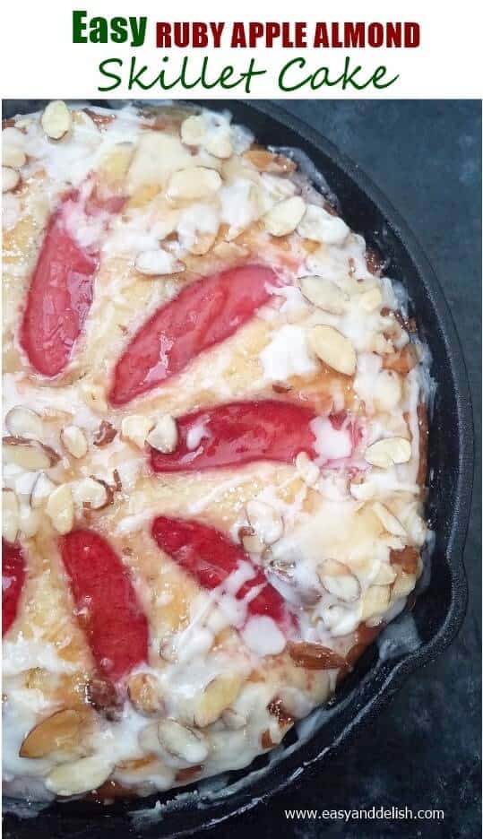 A close up of Almond skillet cake