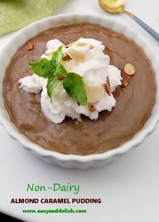 caramel pudding in a ramekin -- close up