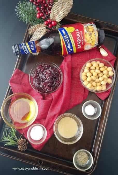 Ingredients on a tray.