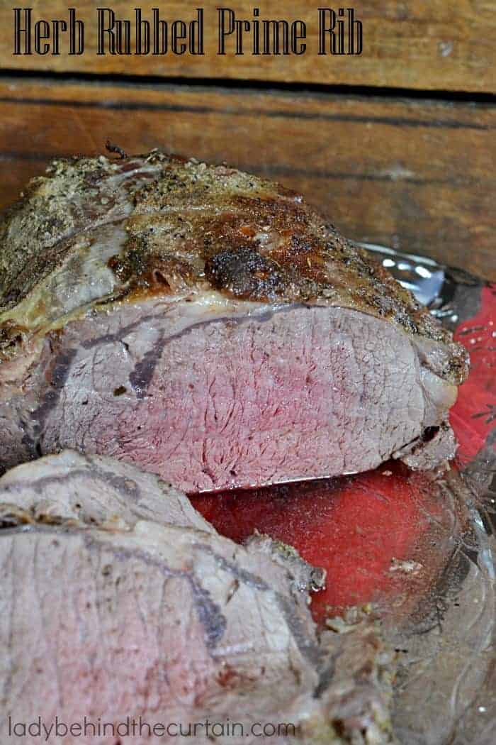 Herb rubbed prime rib from December monthly meal plan