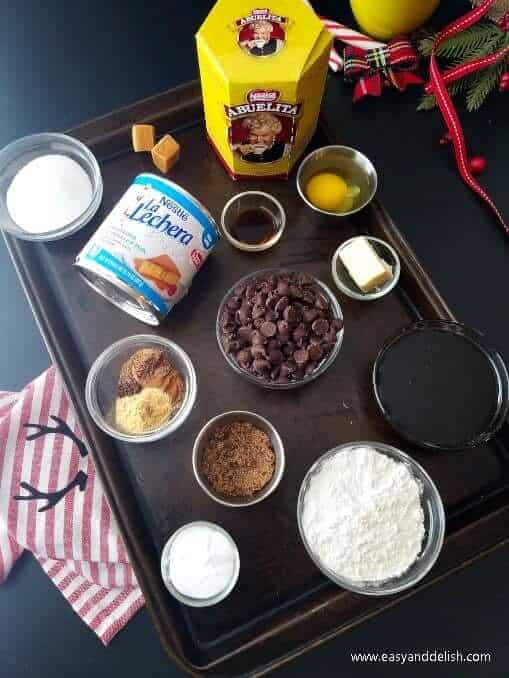 Ingredients for gingerbread cookie bars