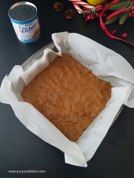 Layering cookie batter into baking pan