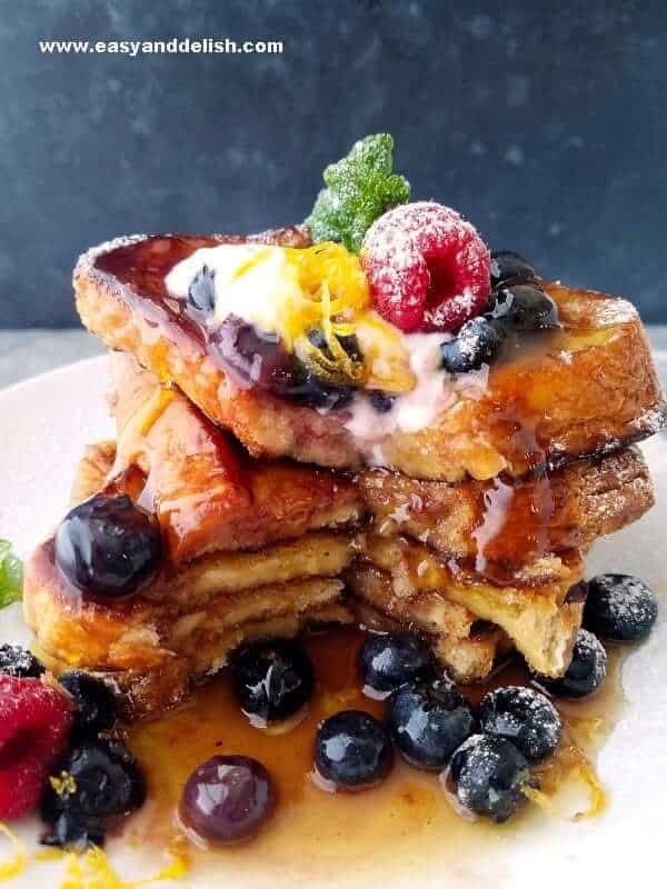 French toast being eaten