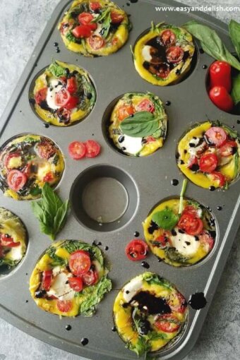 breakfast egg cups in a muffin tin