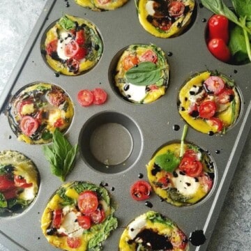 breakfast egg cups in a muffin tin