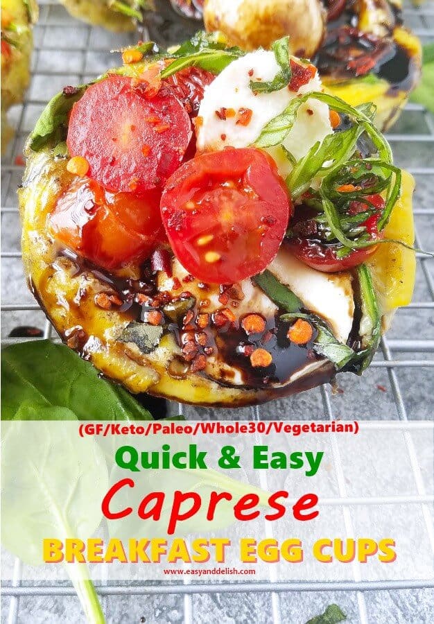 Microwave Egg Caprese Breakfast Cups