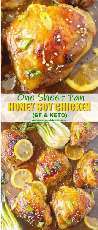 One Sheet Pan Honey Soy Chicken with Bok Choi - Easy and Delish