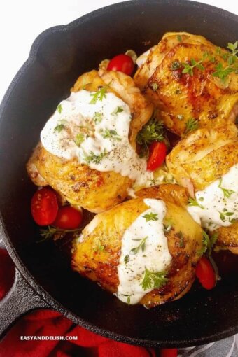 Best Ever Cast Iron Keto Ranch Chicken Thighs - Easy and ...