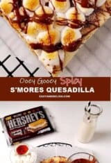 Image collage showing spicy smores quesadillas and its ingredients.