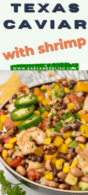 close up of texas caviar with shrimp