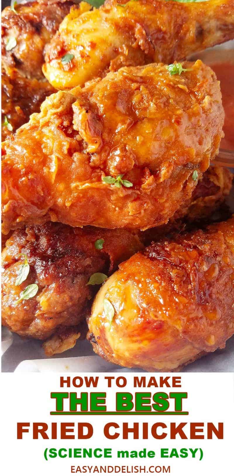 Close up image of the best deep fried chicken 