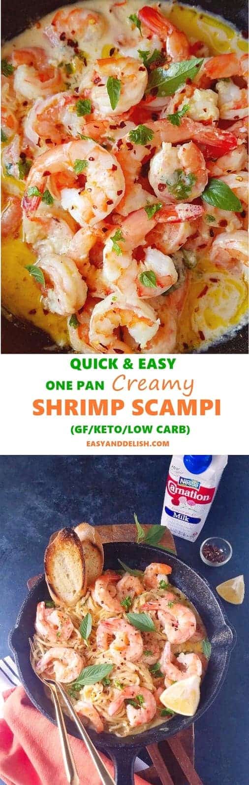 One Pan Creamy Shrimp Scampi Recipe - Easy and Delish