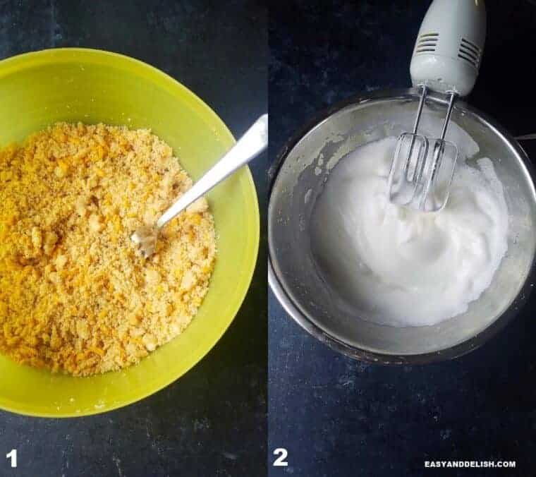 two image collage showing how to make keto biscuits