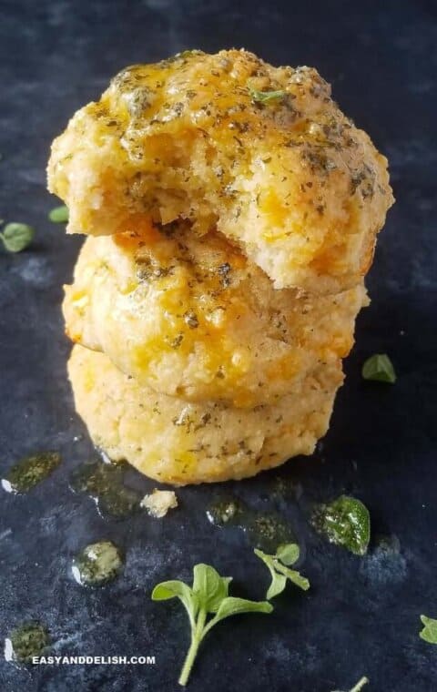 piled up keto biscuits