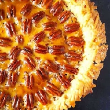 Flat lay photo of a Pecan Pie