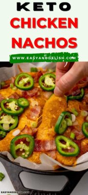 close up of keto chicken nachos