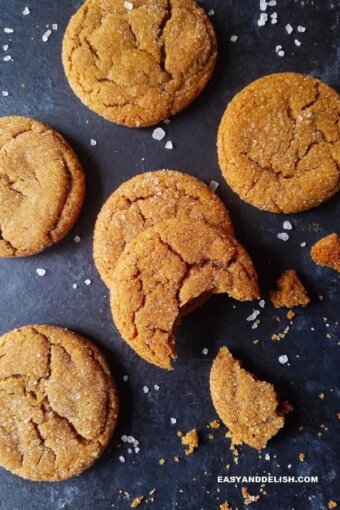 ginger molasses cookies over a table