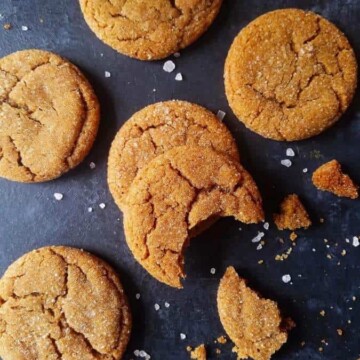 ginger molasses cookies over a table