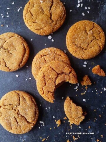 ginger molasses cookies over a table