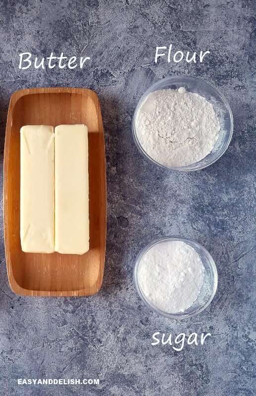 3 ingredients for easy shortbread cookies