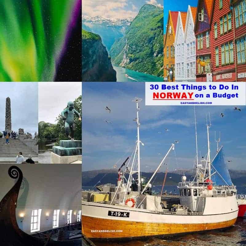 photo collage of things to do in Norway on a budget