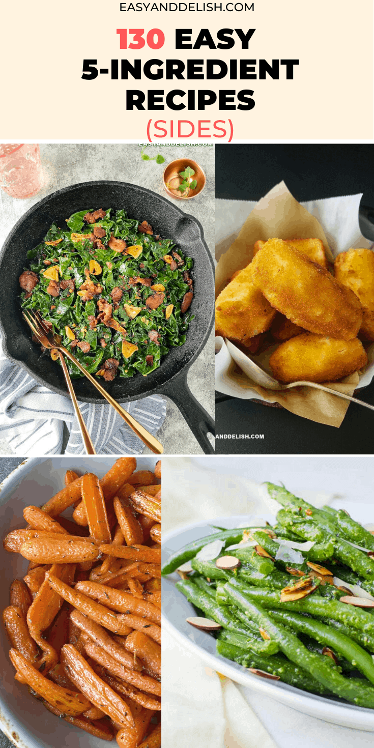 130 easy 5-ingredient or less recipes for sides in an image collage 