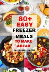 image collage with Easy freezer meals to make ahead -- pinterest