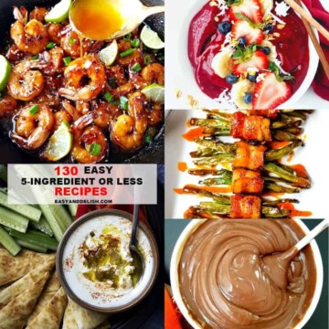 Many different types of food made with 5 ingredients or less