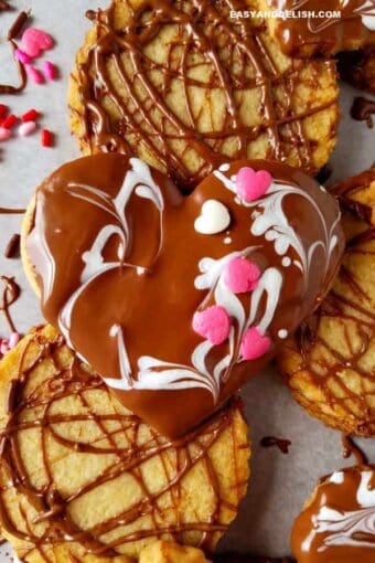 A close up of keto shortbread cookies