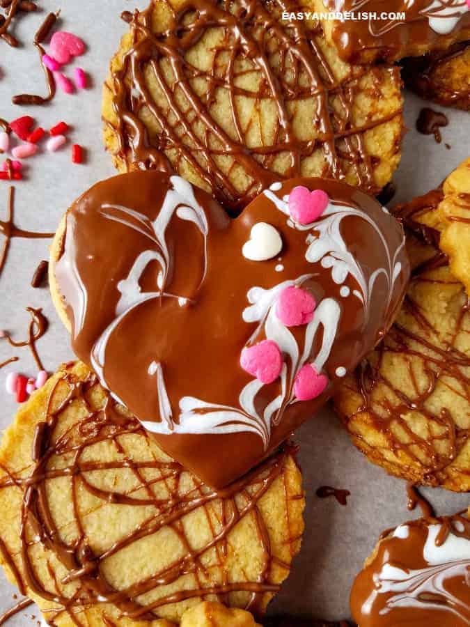 A close up of keto shortbread cookies