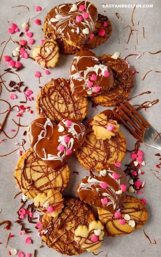 a platter full of keto shortbread cookies in different shapes