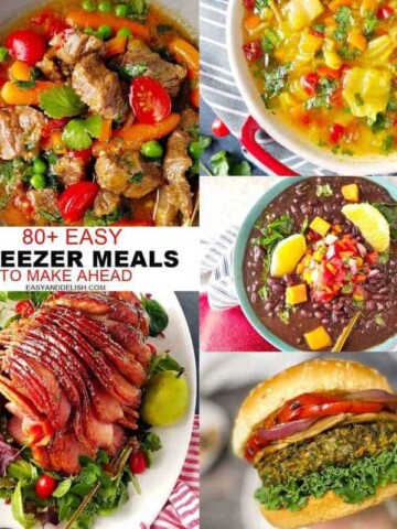 easy freezer meals to make ahead --image collage