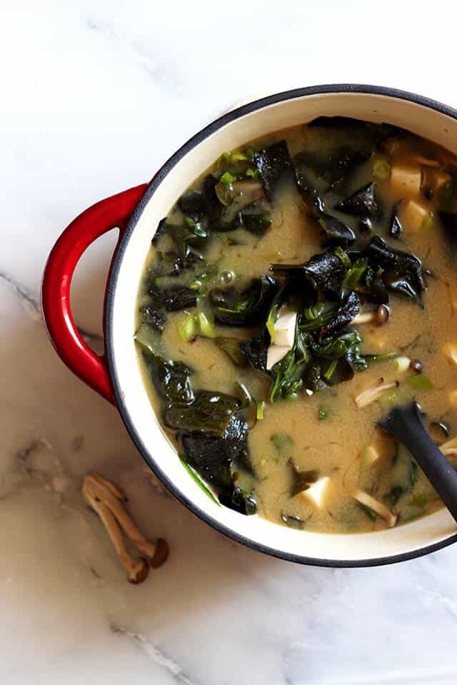 one pot of Japanese miso soup as one the 70 easy one pot meals