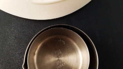 measurements cups and a kitchen scale