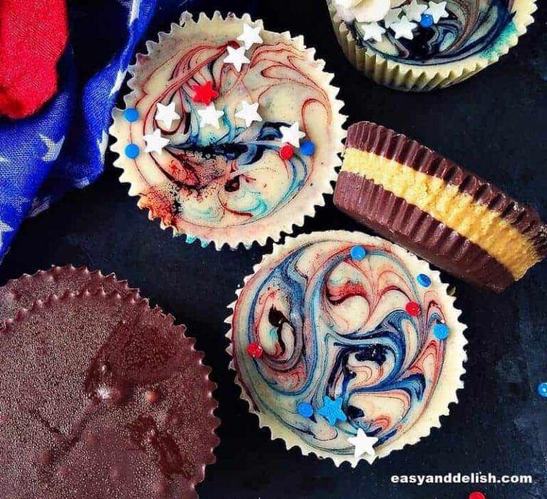 peanut butter cups 2 ways: Reese's style and for the 4th of July!