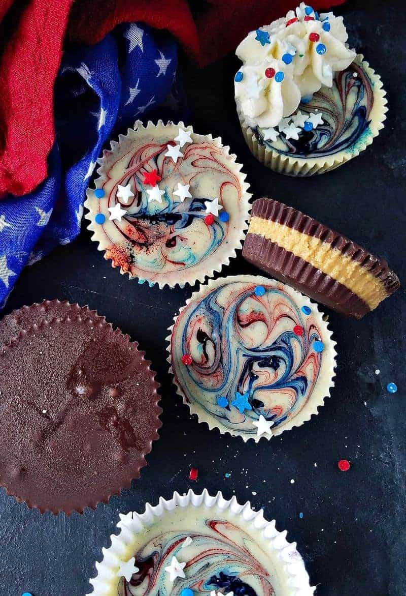 homemade peanut butter cups -- some are patriotic and otehrs are Reese's style