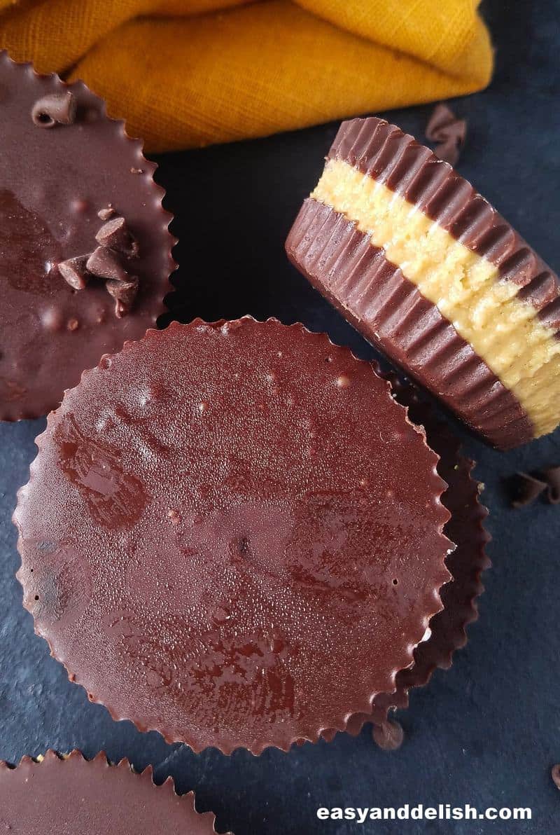 close up of Reese's peanut butter cups from scratch