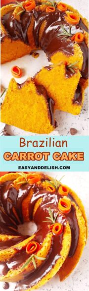 photo collage of Brazilian carrot cake
