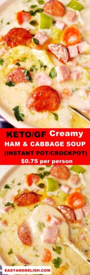 Keto Ham and cabbage soup
