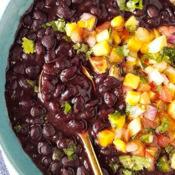 instant pot black beans served in a bowl