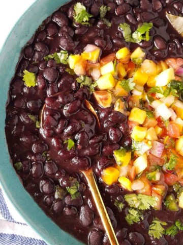 instant pot black beans served in a bowl