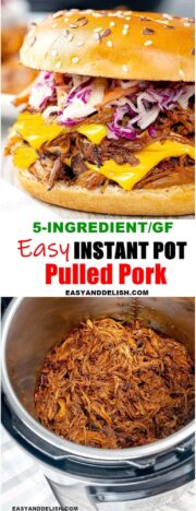 image collage of instant pot pulled pork