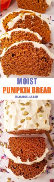 image collage of easy pumpkin bread for Pinterest