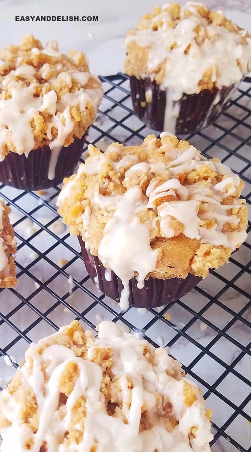 drizzled baked goodies over a rack