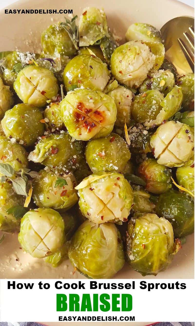 ckose up of Braised Brussels sprouts