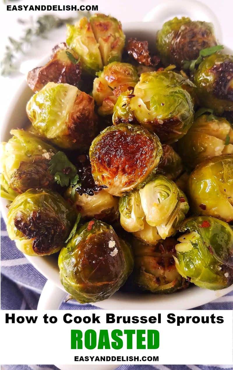 Roasted brussels sprouts in a bowl