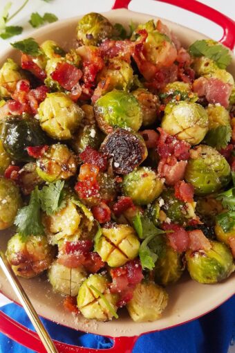 instant pot brussels sprouts in a bowl
