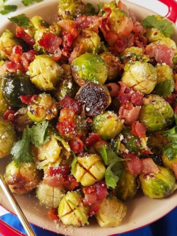 instant pot brussels sprouts in a bowl