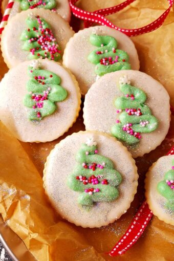 close up of coconut sugar cookies with sprinkles